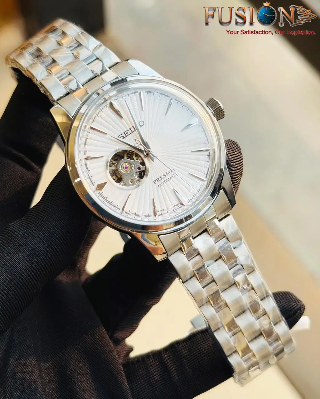 SEIKO Presage Open Heart Automatic Watch Silver White|| Semi AAA Grade Inspired Watch