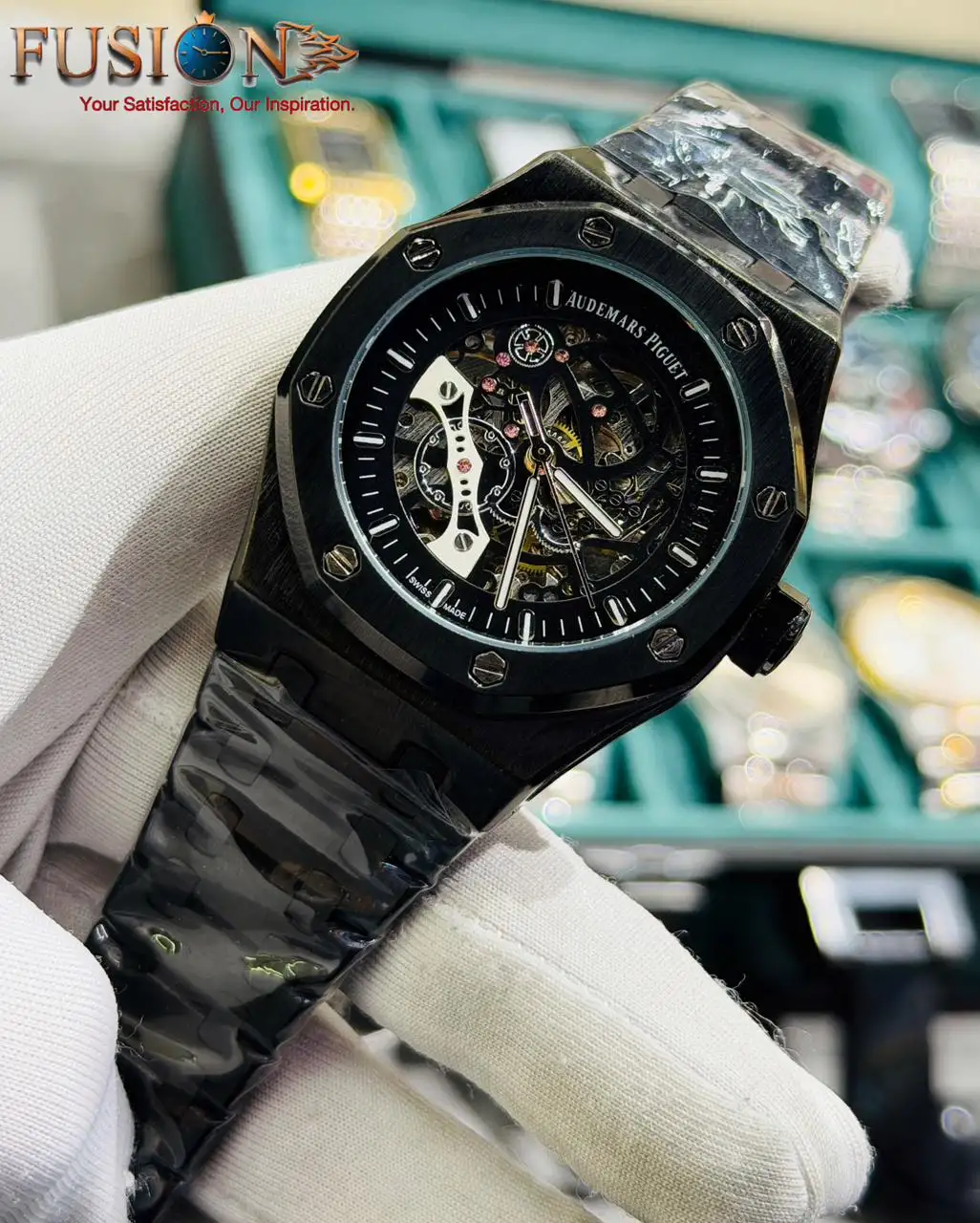 Audemars Piguet Skelaton Automatic Watch Full Black || Semi AAA Grade Inspired Version
