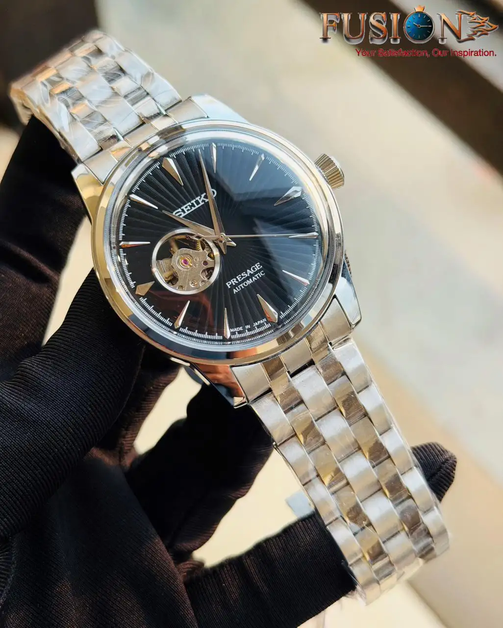 SEIKO Presage Open Heart Automatic Watch Silver Black|| Semi AAA Grade Inspired Watch