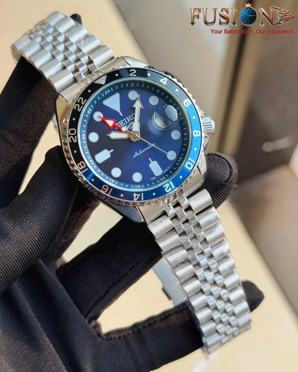 SEIKO 5 Sports GMT Automatic Watch Blue Dial|| Semi AAA Grade Inspired Watch